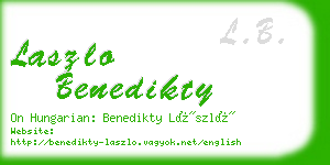 laszlo benedikty business card